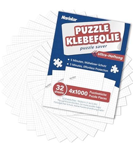 Colle Pour Puzzle Nariolar - 32 Feuilles, Colle Jusqu'à 4 Puzzles De 1000 Pièces, Facile à Utiliser