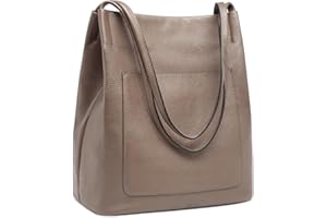 Kattee Bolsos de cuero para mujer, bolsos y bolsos de cuero genuino suave, bolsa de hombro con cierre magnético superior