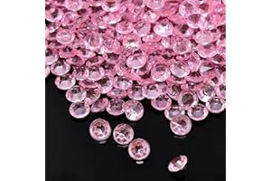 Ganquer 1000PCS 4.5mm Clear Table Scatter Crystals Acrylic Diamonds Rhinestones for Table Wedding Decorations Bridal Shower Party Decorations Vase Fillers Beads(Pink)