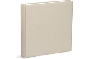 Mareli Album Fotografico 31X31 Copertina in tessuto di Lino, 80 pagine con velina, Ecru