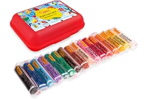 Jovi - Estuche Rojo de Plastilina - Set con 16 Colores Variados, barritas de 15 Gramos, sin Gluten, plastilina para niños y niñas de 3 años (P231)