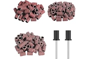 ALLE'S Brocas Torno uñas Profesional,150pzs Bandas de lijado de uñas para el taladro de uñas, con 2 Brocas de Uñas,brocas para limas de uñas eléctricas,Torno para Uñas,eliminación de uñas acrílicas