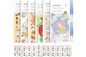 KAYSENSUK 6 Pcs Pocket Magic Water Coloring Book,Magic Painting Book with Paints&6 Pieces Water Pen,Water Colouring Books for Children Stocking Fillers for 5 6 7 8 Year Old Boys Girls Gifts