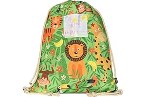 HECKBO borsa da ginnastica con cordoncino per bambini, abbigliamento sportivo borraccia - asilo, scuola, borsa di stoffa, asilo nido - borsa, zaino sportivo, ragazzo, ragazza
