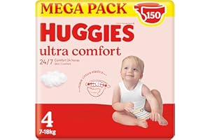 Huggies Ultra Comfort Pañal para bebé con Disney Talla 4 (7-18 kg), 3 packs x 50 pañales, Total 150 Pañales