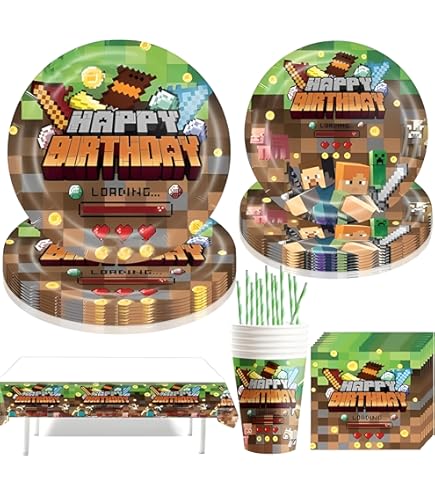 Pixel Miner Geburtstagsdeko 5 Jahre - 40 Zoll Luftballons Set In Grün