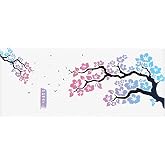 Porge Gaming Sakura Mouse Pad 90x40 Cherry Blossom Mouse Pad XXL B&uuml;y&uuml;k Oyuncu Mouse Altlığı Kiraz &Ccedil;i&ccedil;eği Mousepad (Beyaz-G&ouml;kk
