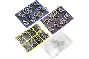 Erzekrim Casse-tête métallique Wire Lot de 24 Mini IQ Test Puzzle Jeux Casse Tête Metal Disentanglement Puzzles Jouet de Puzzle en Métal Fil Puzzle Classique Intellectuel Jeu pour Adulte