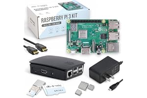DB-TRONIC Raspberry Pi 3 B Starter Kit | Power Supply | Case | 64GB Edition | HDMI Cable 1m | USB Card Reader | Heat Sink | Raspberry Pi 3 B 1GB RAM