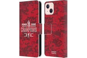 Head Case Designs Officially Licensed Liverpool Football Club Digital Camouflage 2025 Premier League Champions Leather Wallet Case Compatible With Apple iPhone 13