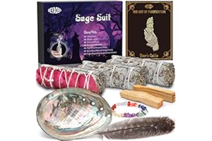 BEYAOBN Wiązka dla palaczy, biała szałwia muszla Abalone, stojak o wielkości, sprężyna o długości i biały piasek