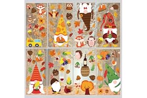 FullJoyHut Pegatina Ventana de Acción Gracias Thanksgiving Otoño Decoración Pegatina Etiqueta Ventana Calcomanías de Hoja Arce Calabaza para Decoración Cosecha Fiesta de Otoño Puerta Vinilo