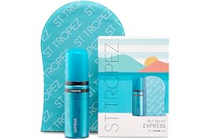 St.Tropez Kit de démarrage autobronzant Express Mousse 50 ml, gant applicateur, se développe en 1 à 3 heures, finition sans traces, végétalien, naturel et sans cruauté envers les animaux