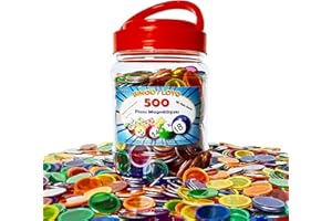 Bolibo - 500 - JETON Loto magnétique, boîte de 500 PIONS magnétiques - 17mm de diamètre - Multicolores - en Plastique Transparent - Bingo