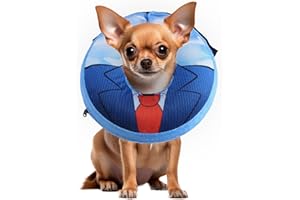SMIM Inflatable Dog Collar with Quick Release and Adjustable Fit,This Protective Dog Cone for After Surgery Protects from Stitches, Bites, Licks and Wounds, Soft Pet Recovery Collar for Dogs (Blue, Small)