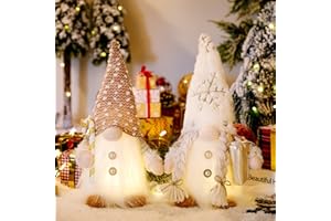 haweeli Figuras Decorativas navideñas, 2 Piezas de Gnomo de Navidad, gnomo de Santa Tomte, para Chimeneas De Decoración De Fiesta De Navidad (10 x 30 cm)