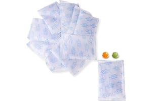 Lens-Aid Sachets Silica Gel 50g x 10 pièces – Déshydratant Réutilisable avec Indicateur Orange/Vert, Anti-Humidité pour Caméra, Aliments, Armoire, Filament 3D, Chaussures