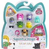 Squish-a-Longs 8 Pack (Style 1- W2) - (8) 1" Mini-Squish with (2) Accessories, (1) Ring, and a Collector's Guide - Collect, T