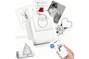 LABELCENTER Mini Stampante Termica, Mini Stampante Portatile,stampante Fotografica Istantanea Portatile, Mini stampante Termica Bluetooth, Ricarica USB Stampante per Fotografica, Note, Elenco, Memo,1 Rotolo