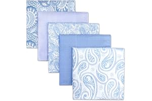 S&W SHLAX&WING 5 Pieces Assorted Homme Carré de Poche Handkerchiefs Ensemble
