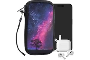 ‎KWMOBILE kwmobile Mobile Phone Case for Smartphones Size L, 6.5 Inches, Neoprene Mobile Phone Case Cover, Don't Touch My Phone Design, White / Black, Inner Dimensions 16.5 x 8.9 cm