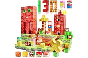 KNOIUAO Construction Magnetique Enfant 130 Pièces, Cubes de Jeu Magnétiques pour Enfants, Blocs de Constructions Aimantés, Cadeau pour Garçon et Fille, jeu de Construction pour Enfants 3 4 5 6 7 8 9 10 Ans