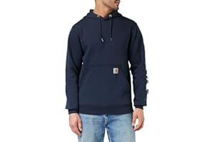 Carhartt Midweight Sleeve Logo Hooded Sweatshirt Workwear - Felpa con Cappuccio Originale Fit con Logo, Taglia S, Colore: Marrone Uomo (Pacco da 1)