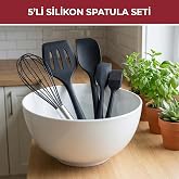 Pikas Silikon Spatula Seti 5&rsquo;li - &Ccedil;ırpıcılı, Yapışmaz Tava Uyumlu, Isıya Dayanıklı Mutfak Seti (Siyah)