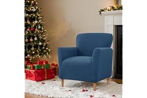 LiveGo Fodera elasticizzata per poltrona da banchetto, 1 pezzo, in morbida maglia, con braccioli, antiscivolo, impermeabile, per soggiorno, ufficio, reception e protezione per mobili adatta agli