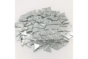 RUINUO Spiegelmosaikfliesen, dreieckig, 12 mm, Silber, 120 Stück