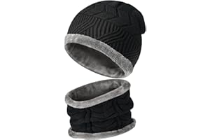 URECOVER Wintermütze Herren Mütze Winter - Papa Männer Geschenke Weihnachten Beanie Mützen Strickmütze Herren, Adventskalender Nikolaus Geschenke für Frauen Männer, Schwarz/Einheitsgröße