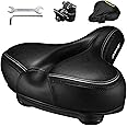 DAWAY C30 Comfortable Oversized Bike Seat - Compatible with Peloton, Exercise, Mountain or Road Bikes, Extra Wide Bicycle Saddle Replacement with Memory Foam Cushion for Men Women Comfort