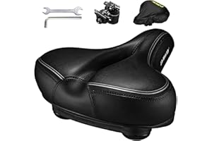 DAWAY C30 Comfortable Oversized Bike Seat - Compatible with Peloton, Exercise, Mountain or Road Bikes, Extra Wide Bicycle Saddle Replacement with Memory Foam Cushion for Men Women Comfort