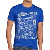 style3 DMC-12 Blaupause T-Shirt Herren Zeitreise 80er McFly Blueprint Auto Car