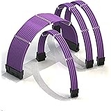 LINKUP - 30cm Câble d’Extension PSU w/Manchon┃Conception Personnalisable l’Alimentation GPU┃Tressés w/Kit Peignes pour Câbles