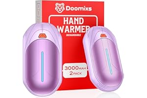 DOOMIXS Scaldamani Portatile Elettrico Scaldino Ricaricabile: Mani Scaldini Usb Riscaldatore Riutilizzabile 2pack 6000mAh Portatili Mini Magnetico Scaldamano per Scrivania Ufficio Sciare Neve Campeggio Regalo