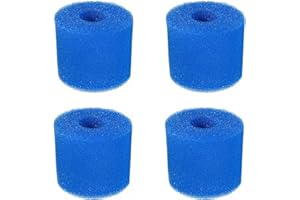 URPIZY Esponja de espuma de repuesto para filtro de piscina, 4 unidades, para Intex tipo I, lavable, reutilizable, filtro de piscina, parte de esponja de espuma