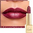 OULAC Metallic Shine Glitter Lipstick, Wine Red High Impact Lipcolor, Lightweight Soft and Ultra Hydrating, Long Lasting, Vegan & Cruelty-Free, Full-Coverage Lip Color 4.3 g/0.15 One Last Kiss (14)