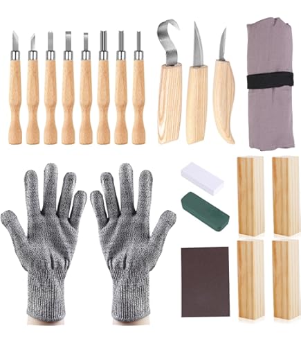 TIMESETL Steekbeitelset Voor Hout, 14 Stuks, Houtsnijgereedschap, Holle