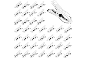 ACCJZZLYN Acczzlyn 40Pcs Stainless Steel Garden Clips, Greenhouse Film Clamps Garden Netting Clips with Strong Grip for Fixing Netting Covering Film, Large Opening Towel Clips Washing Pegs