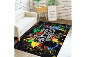 Capslpad Tappeto da gioco per camera dei ragazzi, 160 x 100 cm, lavabile in lavatrice, antiscivolo, stampato in 3D, tappetino da gioco per bambini, tappeto a pelo corto, per ragazzi e ragazzi,