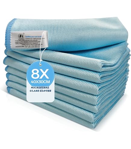 flintronic Chiffons de Nettoyage, Lot de 10 Chiffon Magique Épaissi, Magic Chiffon Microfibre, Réutilisables, Super Absorbants, pour Vitre Miroir Voiture Salle de Bain Cuisine Bureau - 30 * 40 CM