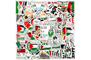 ELF-GRETTER 100 Stück Palästina Sticker, Free Palestine Aufkleber, Coole Palästina Autoaufkleber, Ästhetische Dekorative Graffiti Aufkleber für Laptop Gitarre Fahrrad