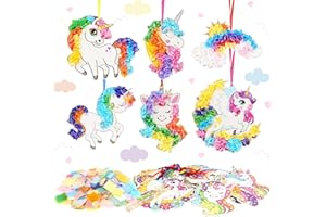 MONCAP 12pcs Unicorn Craft Set for Kid Creative Unicorn Poke Art Toy Make Your Own Unicorn Poking Art Crafts for 4-12 Years Girls Daughter Granddaughter Christmas Birthday Gifts