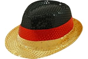 Fan-Set Deutschland – Best of Fanartikel Germany - Deutschland Flagge Fahne, Autofahnen, Sonnenhut, Hawaii Kette, Blinky, Gesichtstattoo Deutschlandset (Deutschland Hut)