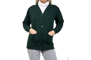 GW CLASSY OUTFIT GW CLASSYOUTFIT Girls Boys Kids Jumper Button Fleece Cardigans Shirts Crew Long Sleeve TOP Sweat Shirt School Uniform Pull Over Jumper Round/V- Neck School Uniform Ages 5-13