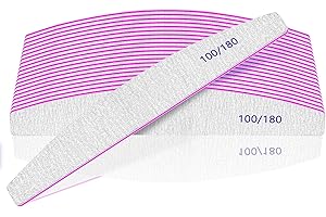 BLESWIN Lima Professionale 100/180 a Doppia Faccia - Set da 12 Pezzi Lavabili per Gel, Acrilico e Unghie Spesse