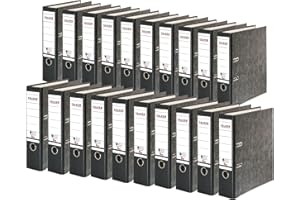 ‎FALKEN Original Falken 20er Pack Recycling-Ordner Wolkenmarmor. Made in Germany. 8 cm breit DIN A4 schwarzer Rücken Ringordner Aktenordner Briefordner Büroordner Pappordner CO2-Neutral Blauer Engel