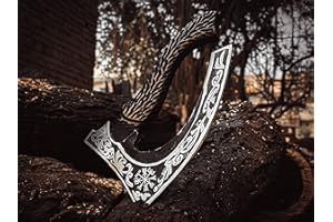 CHILGOZA Pizza Cutter Axe - Hand Forged Pizza Axe, Viking Pizza Cutter, Handmade Pizza Axe High Carbon Steel with Ashwood Handle | Chopping Chef Pizza Cutting Axe