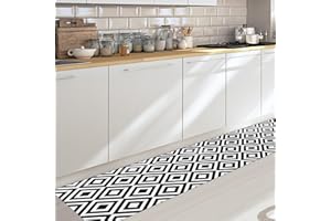CREARREDA Tappeto Cucina in Vinile Passatoia Cucina Tappetino da Cucina Antiscivolo Lavabile con un Panno con Stampa 100% Made in Italy